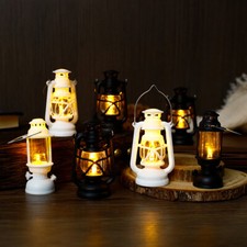 Mini Led Retro Glow Pony Laterne Kerze Licht Puppenhaus Miniatur Petroleumlampe