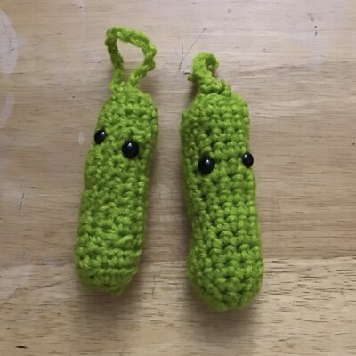 Hand-made Christmas Pickle Crochet Tree Ornament