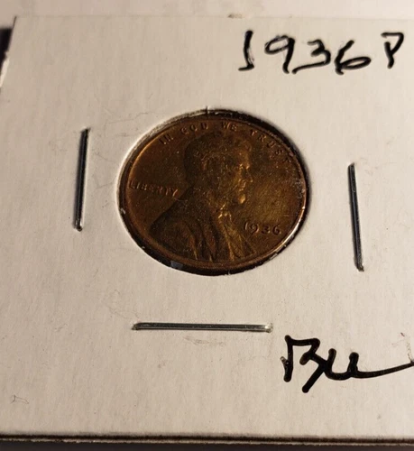 BRILLIANT UNCIRCULATED BU 1936 P WHEAT PENNY CENT