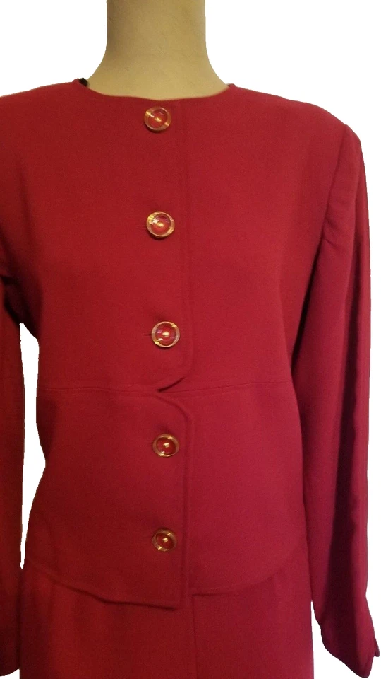 CHAQUETA JOHN ROBERTS 2 piezas roja con traje pantalón talla 6 Foto 3 de 4