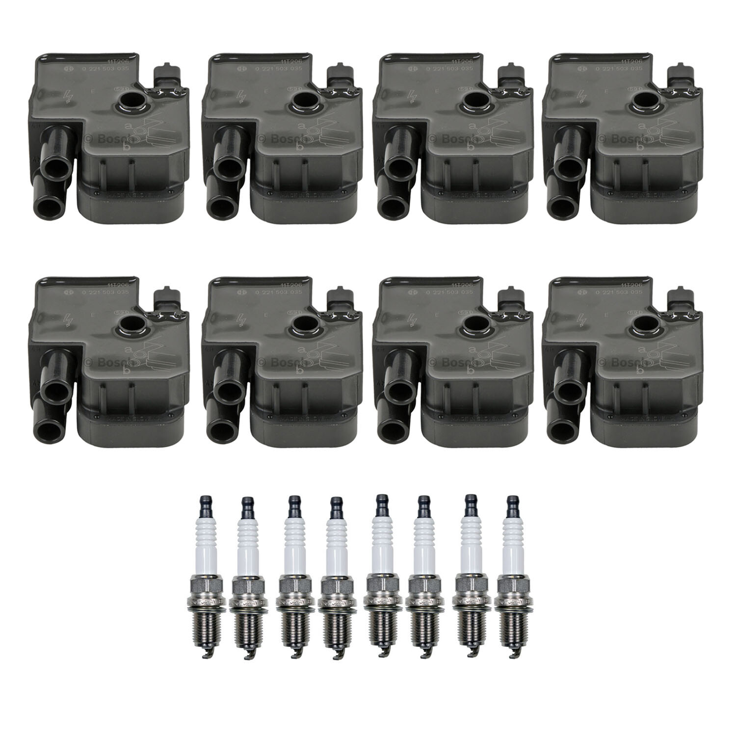Bosch 8 Ignition Coil Denso 8 Platinum TT Spark Plug Kit For C215 W210 XJ8 V8