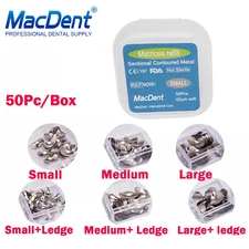 50Pcs Dental Matrices Bands Sectional Contoured Metal Matrix bands soft S/M/L