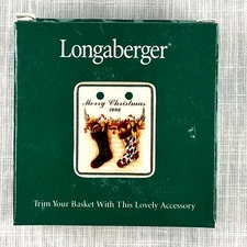 Longaberger 1998 Merry Christmas Basket Tie-On