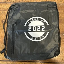 Class of 2022 Drawstring Bag Zipper Pockets Black White Brand New