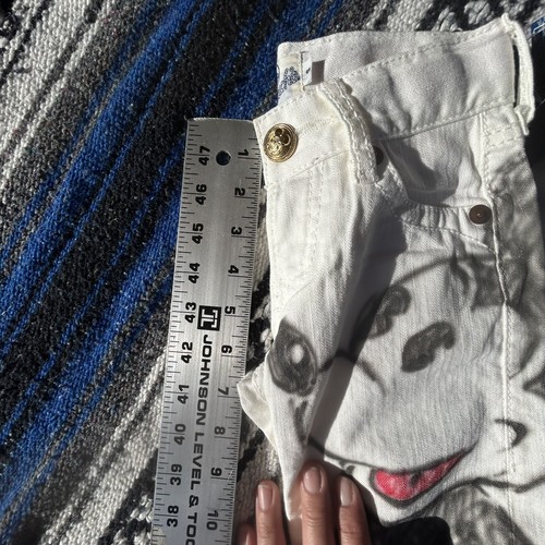 Girls White Muchacha Flare Jeans With Painted Mickey Mouse. - Picture 13 of 18