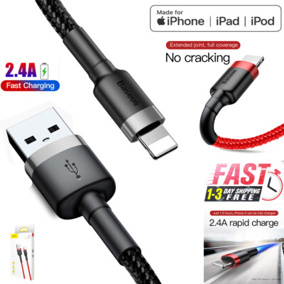 Baseus Fast Charging Cable Data iPhone Cord For iPhone 13 12 11 Pro Xs XR /iPad
