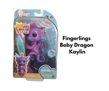 Fingerlings Kaylin Purple with Pink Interactive Baby Dragon New, w/ Bad Box
