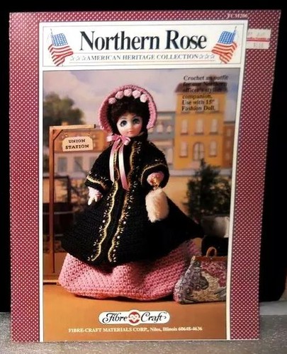 Bambola all'uncinetto artigianale in fibra "Rosa del Nord" 15" modello libretto - Foto 2 di 2