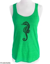Seahorse graphic ocean animal nautical sailing Tri-Blend Racerback Tank Top