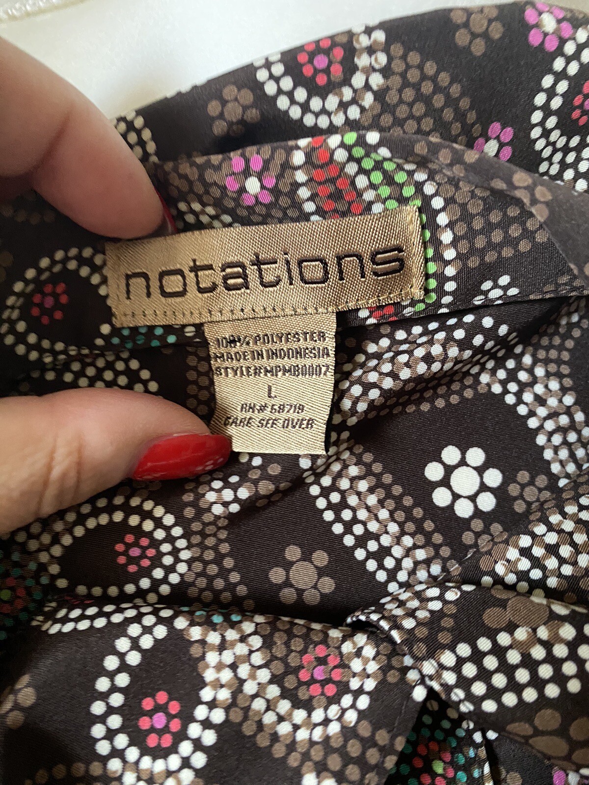 Notation Button Up Brown Multicolor Floral Print … - image 5