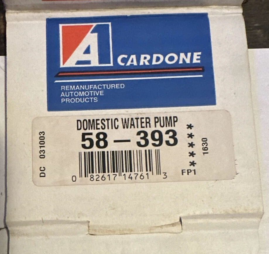 ВОДЯНОЙ НАСОС CARDONE 58-393 1987-91 BUICK SKYHAWK/OLDS FIRENZA/PONTIAC - Изображение 2 из 4
