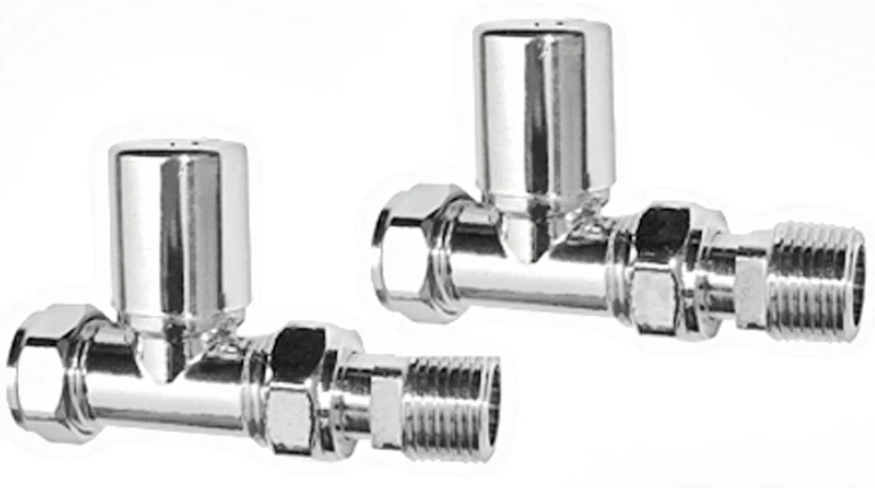 STRAIGHT TOWEL RAD RAIL RADIATOR VALVE CHROME LP 15MM PAIR MANUAL WHEELHEAD  M | eBay