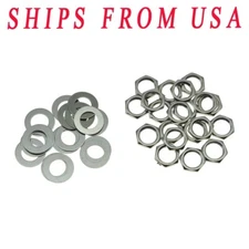 20pcs 3/8"-32 Hex Nut Guitar Pots Nuts Washers for CTS Pots or Switchcraft Jack
