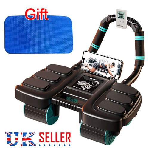 Ab Wheel Exercise Roller with knee mat Abdominal Core Strength Gym Fitness - Picture 2 of 12