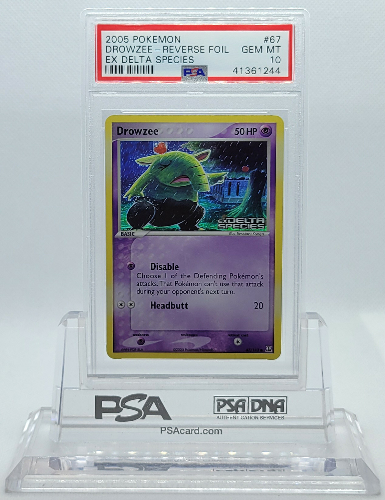 POKEMON EX DELTA SPECIES DROWZEE #67 REVERSE HOLO FOIL PSA 10 GEM MINT #41361244