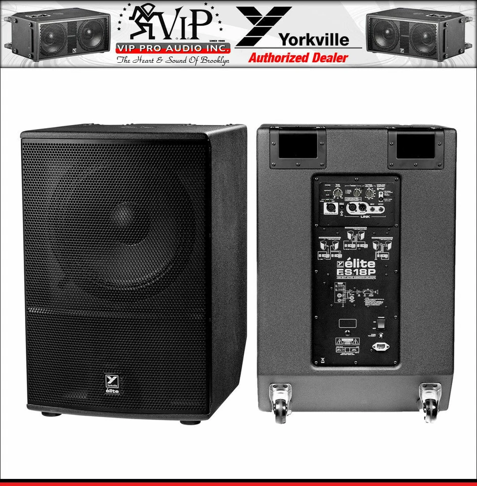 Yorkville ES18P Active Elite Series 18" Subwoofer Alimentado 3200W Amplificado DJ Sub Foto 4 de 4