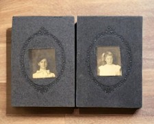 1800's Young Girls Lace Dresses Victorian Era Cabinet Studio 2 Photos Original