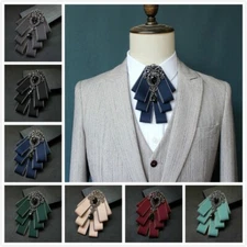 Men Pre-Tied Bow Tie Rhinestone Necktie Shirt Neck Tie for Wedding Party Classic