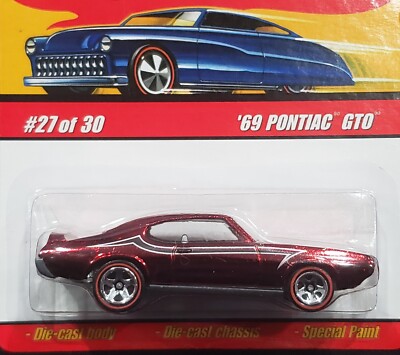 Hot Wheels 69 1969 Pontiac GTO Classics Car #27 of 30 Series 3 Red
