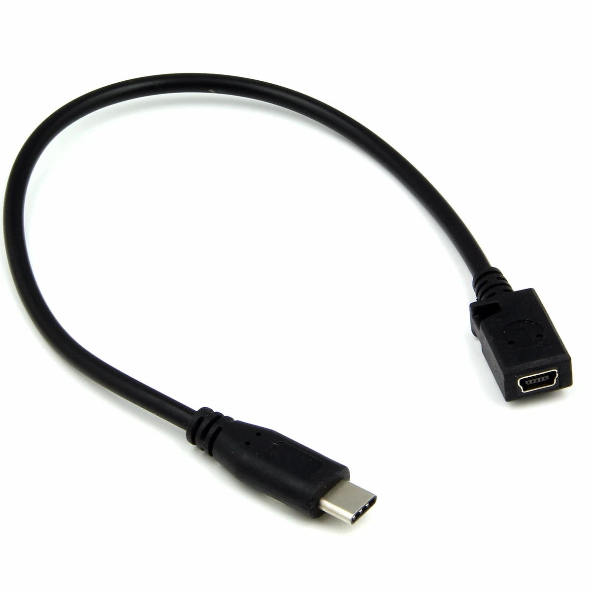 Mini USB Female to USB Type C Male Jack Plug Cable Lead Cord