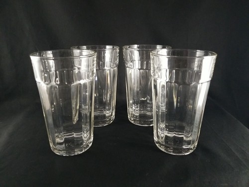 Vintage Clear Panel Optic Beveled Juice Glasses 5" Tall Set of 4 - Picture 2 of 5