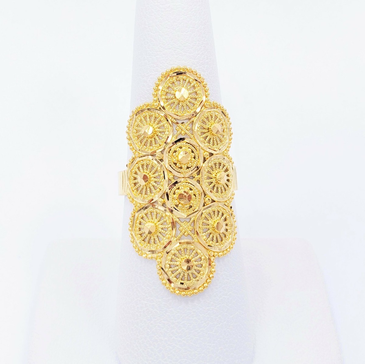 [未使用・保管品] ROGAR ロガール 22K GOLD PLATING Stunning 22K Solid Yellow Gold Ring Genuine Hallmarked 916