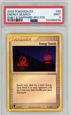 PSA 9 - Pokemon ENERGY SEARCH - eReader EX Ruby & Sapphire Reverse Holo ...