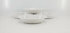 SET 4 Hall China OVAL dons stakups CASSEROLE Au Gratin bowl WHITE NEW 7.5" 2566