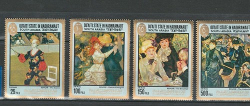 SOUTH ARABIA YEMEN PAINTINGS ART ARTISTS AIR MAIL MNH SET STAMPS LOT(SOAR 448)