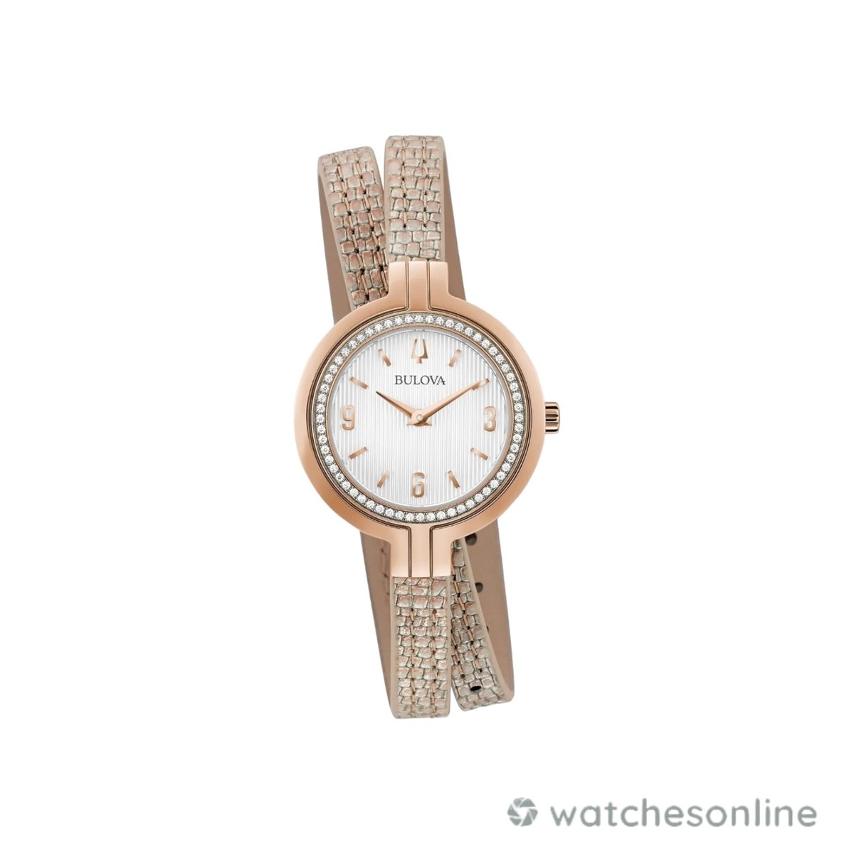 Bulova Rhapsody Women's Quartz Rose Gold Tone Diamond Accent Watch