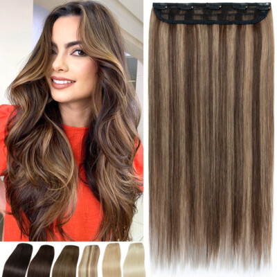 One Piece Real Piece 100% Remy Human Hair Extensions 3/4  display picture 3
