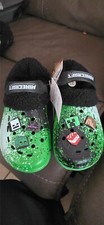 Minecraft Boys Winter Clogs Fleece Lining  Charms, Kids Slippers 4/5 Size USA