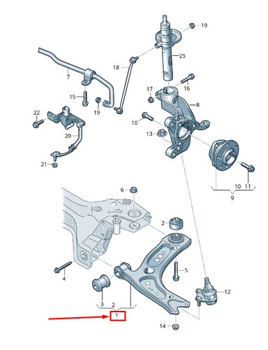 VW PASSAT B8 3G CONTROL ARM FRONT LEFT 3Q0407151T NEW GENUINE - Picture 2 of 2