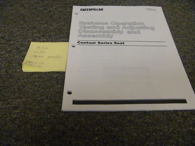Caterpillar 143H 163H Motor Grader Contour Seat Operator Test Adjusting Manual