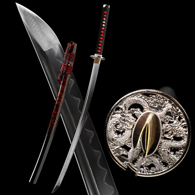 Functional Katana Clay Tempered T10Steel Sharp Japanese Samurai Sword Real Hamon