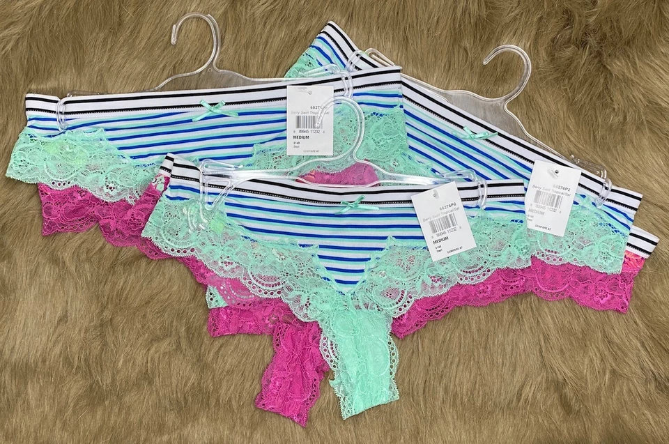 Tanga de encaje transparente HONEYDEW íntima Haley cintura con bandas MEDIANO nailon spandex 6pk Foto 3 de 4