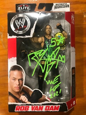 WWE Elite Ruthless Aggression Rob Van Dam IC Champion Signed Action Figure (JSA)
