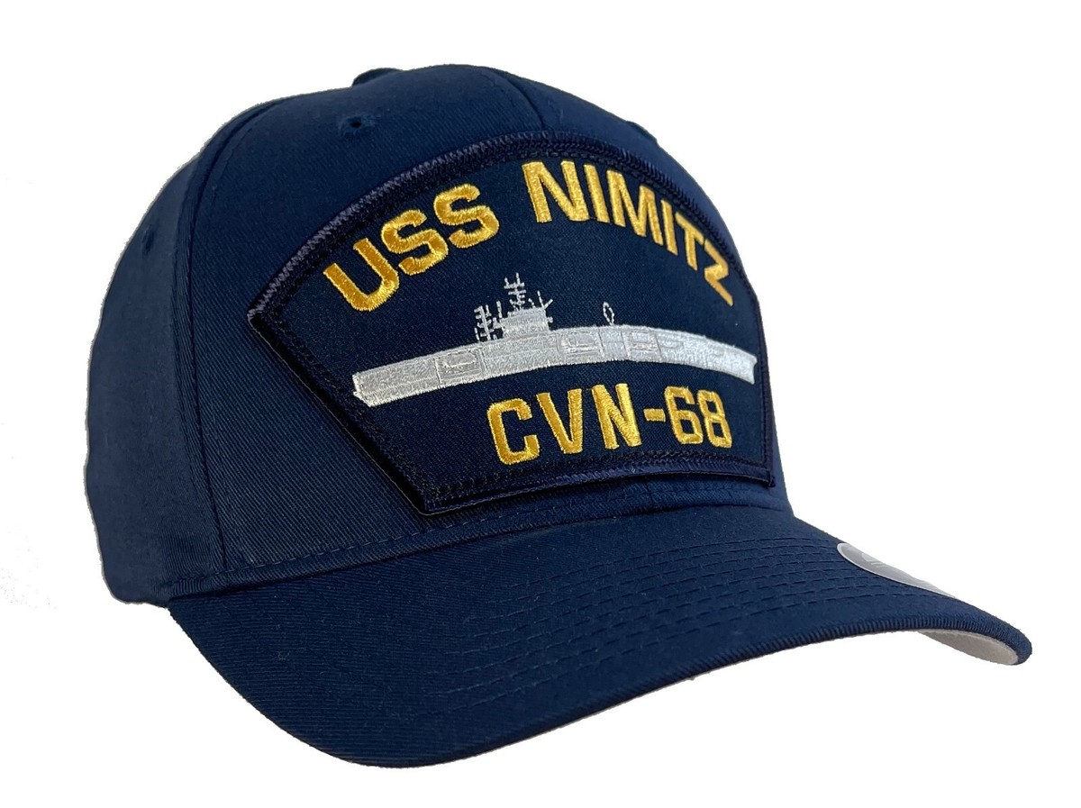 USS Nimitz Hat CVN-68 FLEXFIT Ball Cap Blue w/FREE STICKER | eBay