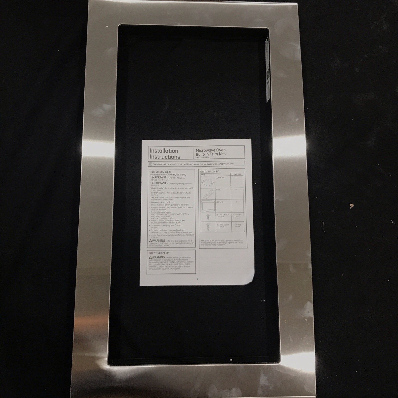 GE 27 inch Built In Microwave Oven Trim Kit JX830SFSS Y1 84691257950 eBay