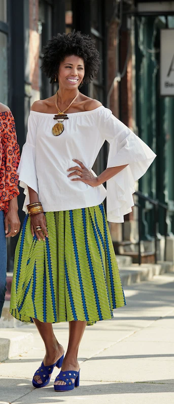 Green skirt ethnic cheap