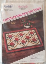 Rose Trellis Vintage Wonder Art Latch Hook Rug Canvas 20" X 27"