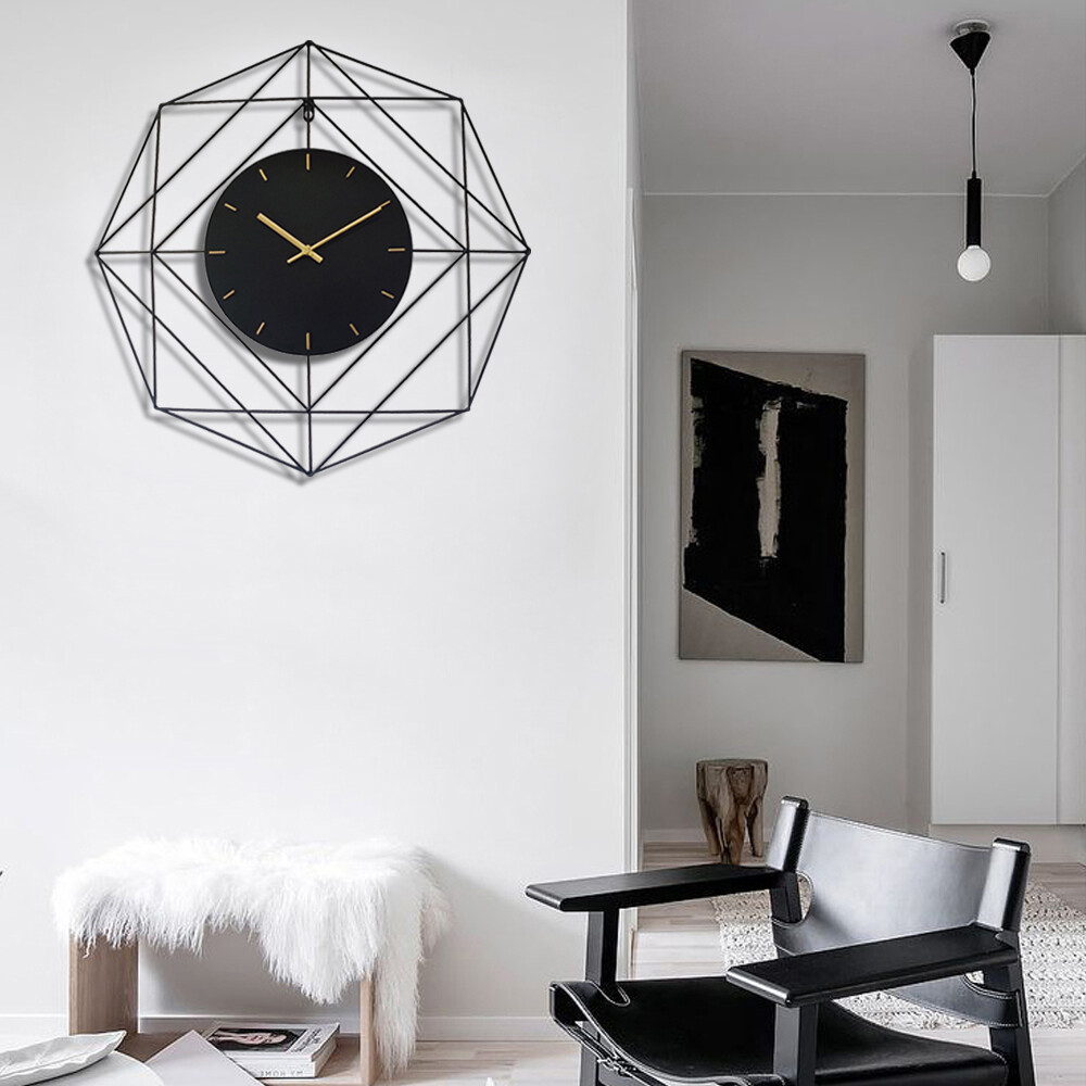 Large Metal Wall Clock Indoor Living Room Bedroom Home Clock Modern Wall Decor