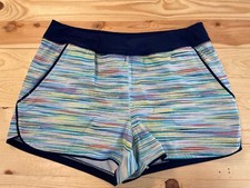 LANDS' END Quick Dry Swim Board Shorts in Paradise Aqua Print WOMEN'S Sz 16 SI47