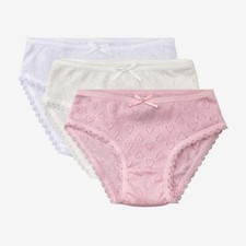 Girl Supersoft Cotton Pointelle Underwear Panties, 3-Pack