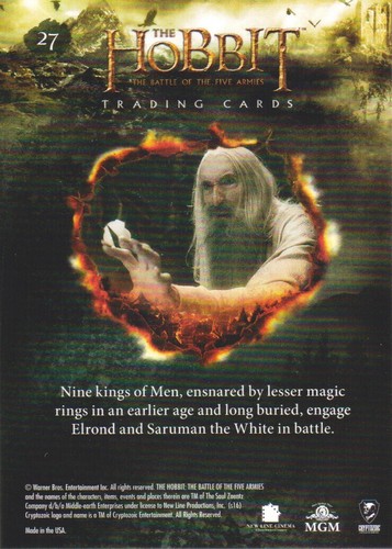 2016 The Hobbit Battle of the Five Armies Trading Card #27 - Picture 2 of 2