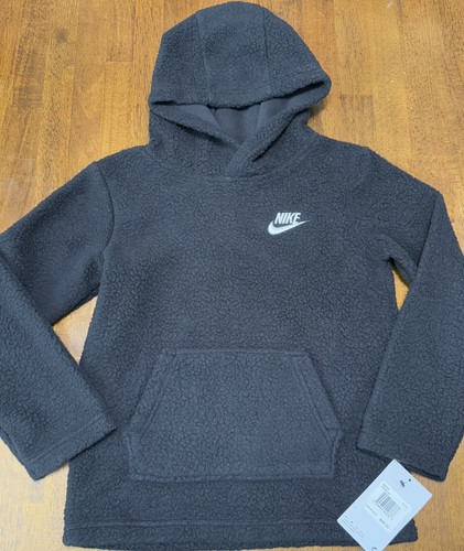 NWT NIKE Boys Sherpa Fleece Jacket Hooded Full Zip Size 7 NEW