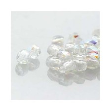Czech True2 2mm Firepolish Glass Beads 18136 600 Crystal Clear AB Faceted