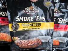 LOT OF 3 Bear Mountain BBQ Smoke 'Ems Real Wood Smoke Gourmet and Sweet BBQ