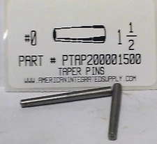 #0X1-1/2 TAPER PINS STEEL PLAIN .156" LARGE END DIAMETER (10)