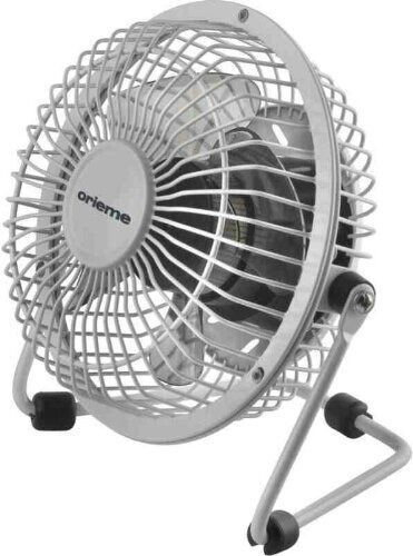 Mini Ventilatore Portatile Diametro 10cm Alimentazione USB o 230V Grigio